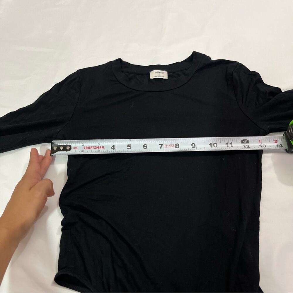Aritzia Wilfred Long Sleeve Basic Solid Black Bod… - image 7